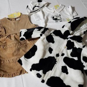 Gymboree Daisy The Cow Vintage 6-9 Month shirt, Dress, diaper cover, Coat & hat